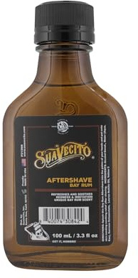 Suavecito Bay Rum After Shave Soothes and Refreshes Skin for Men 100ml | Soothes and Refreshes Skin After Shaving. Helps Reduce Razor Burn and Irritation. Moisturises and Conditions Skin.