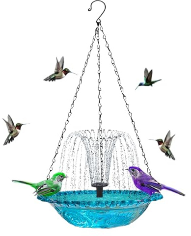 Vogeltränke für den Außenbereich – Solarbrunnen für den Garten, zum Aufhängen, Futterspender für Kolibri, Outdoor, Terrasse, Balkon, Außenbereich, Gartendekoration