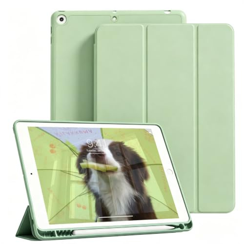 ZOPSGYU Cover per iPad 9/8/7a generazione 2021/2020/2019, custodia per iPad 10.2 con porta matita, antiurto con bordi in TPU, standby / sveglia auto, colore: verde opaco
