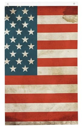 Bandera Poliester, Bandera Americana Vintage De Estados Unidos Con Ojales Banderin Para Fiestas Festivales Flags 90X150Cm