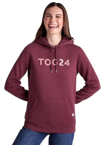 TOG24 Magdalen Womens Graphic Hoody with Kangaroo Pocket Burgundy