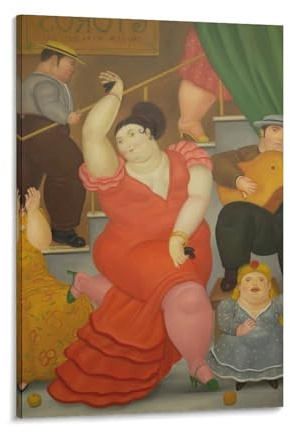 Fernando Botero Poster mit großen Menschen, Kunstdruck auf Leinwand, Poster, Wandfarbe, Kunstposter, Dekoration, moderne Wohnkunstwerke, 20,3 x 30,5 cm (2 Stück)