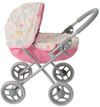 Bayer Chic 2000 Puppenwagen Lilli Schmetterlinge | Klassischer Kinderwagen | Klappbarer Puppenwagen im edlen Design. 55 cm Schieberhöhe, verstellbares Verdeck & ideal für Puppen bis 41 cm.
