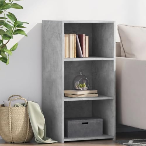 HFXHIJXQ Sideboard Betongrau 45x41x93 cm Holzwerkstoff mit Wandhalterung Robustes Highboard für Küche Wohnzimmer Flur Modernes Kommode mit Stauraum für Bücher Geschirr