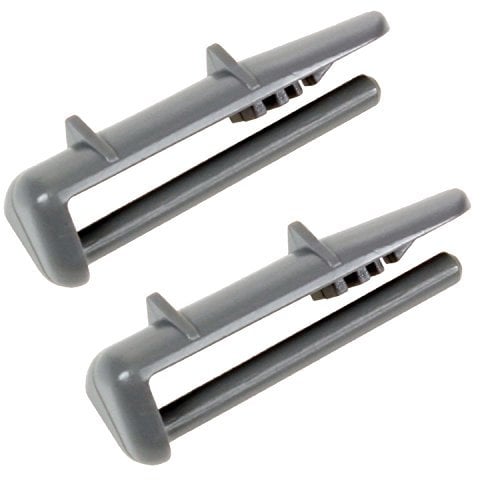 Invero® 2X Pack of Replacement Upper Plastic Rear Rail Basket End Caps - Fits Beko, Belling, Diplomat, Flavel, Lamona and Leisure Dishwashers