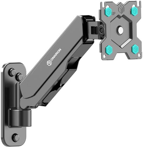 ONKRON Monitor Wandhalterung für 13-34 Zoll Bildschirm bis 8 kg, TV Halterung höhenverstellbar mit Gasdruckfeder Arm, VESA 75x75-100x100, verstellbare PC Monitor Halterung Wand Schwarz G120-B