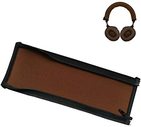 ATH M50 Kopfband-Abdeckung, -Kopfbandschutz mit Reißverschluss für ATH M50X M50 M40X M40 M30X M20X Kopfhörer Kopfbügelkissen Polster (braun + kein Werkzeug erforderlich)