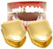 HuiYouHui Grillz-Mundzähne aus 14 Karat vergoldetem Gold, Hip-Hop-Zähne, einfache Grillkappe für Zähne, Mund, Partyzubehör, Grills (Farbe: Gold), ONE SIZE, Messing