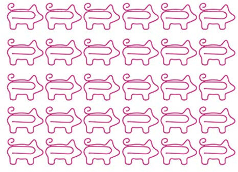 NUOBESTY 50 StüCk SüßE BüRoklammern in Schweineform Lustige Schreibwaren BüRoklammer FüR Kinder Studenten BüRo Schule Dokumentenorganisation (Rosa)