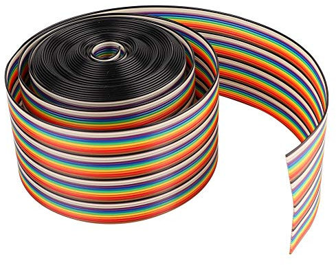 Walfront 40P Cavo Piatto del Nastro, 1,27 mm Cavo Aarcobaleno, Larghezza 5,08 cm(5m)