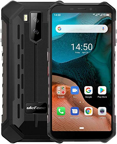 Ulefone Armor X5【2020】 4G Telefono Portatile Android 10, MTK6762 Octa-Core 3 GB RAM 32 GB ROM, IP68 Smartphone sbloccato Resistente Impermeabile Antiurto Dual SIM, Batteria 5000 mAh, NFC Nero