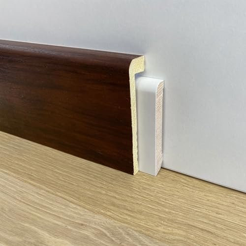 Battiscopa Coprimarmo copribattiscopa in Duropolimero Polistrutturato 100x25 effetto legno o bianco walnut