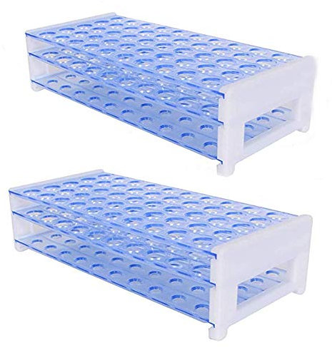 yeemeen Reagenzglasgestell, 2Pcs Röhrchenhalter, Reagenzglashalter, Reagenzglasständer aus Kunststoff 3 Lagen 16mm 50 Loch Röhrchenhalter für Pädagogischen Werkzeug Laborzubehör Reagenzglas