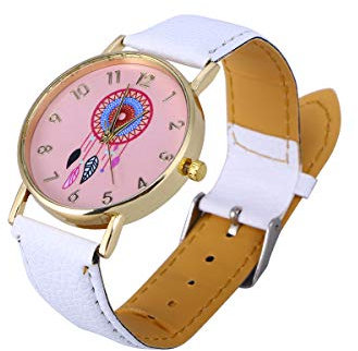 VILLCASE Frauen Quarzuhr Dream Catcher Gürtel Trend Einfache Gelegenheitsschüler Armbanduhr für Frauen ( Weiß )