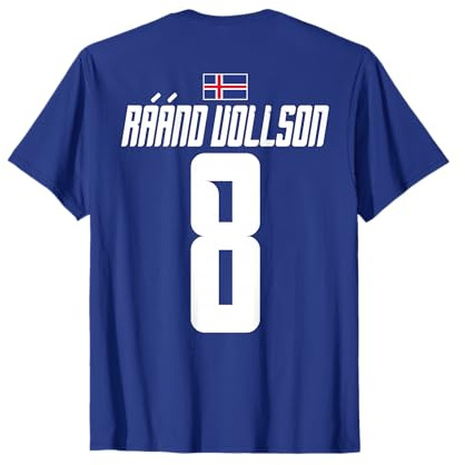 Island Sauf Trikot #8 - Raand Vollson - Isländische Namen T-Shirt