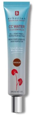 Erborian CC Water mit Centella Asiatica - Leichte CC Creme mit Hyaluronsäure - Die Feuchtigkeitsspendende Koreanische Gesichtspflege gleicht Hautunebenheiten aus - für dunkle Haut: Schoko - 40 ml