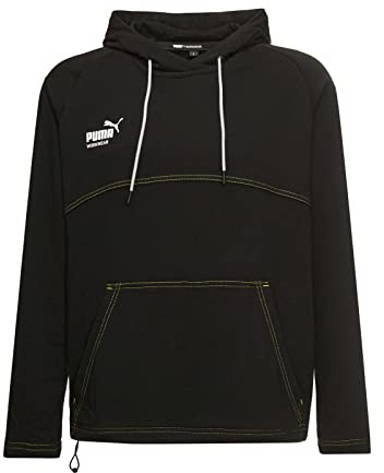 PUMA Workwear Kapuzenpullover - Hoodie mit Kapuze und regulierbarem Kordelzug - Schwarz-Neon - Gr.S