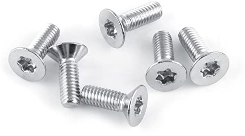 Kadimendium 50 Pcs M4 étoile Vis à Tête Plate Boulon à Tête Fraisée en Acier Inoxydable(M4×10mm)
