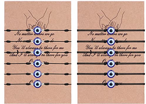 Adramata 12 Pcs Nazar Armbander für Damen Herren Freundschaftsarmband Verstellbares Geflochten Armband Set Blaue Augen Armbänder Türkisches Auge Armband Evil Eye Armbander Nazar Boncuk Schmuck
