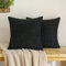 EMEMA Kordsamt Kissenbezug Granulat Dekorative Sofakissen Dekokissen Kissenbezüge Couchkissen Kissenhülle Weich Kissen Bezug Zierkissen für Sofa Couch Wohnzimmer 2er Set 50x50 cm Schwarz