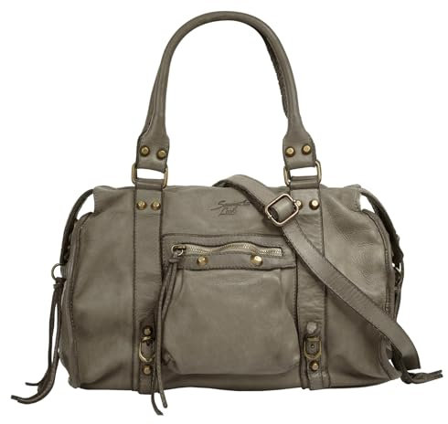 Samantha Look Shopper Echt Leder Damen | Made in Italy, Vintage Schultertasche, Umhängetasche mit Reißverschluss, große Henkeltasche | 021061
