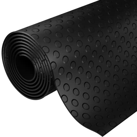 Rouleau de tapis de sol antidérapant en caoutchouc pour garage - 1 m x 1,5 m - Épaisseur : 3 mm - 100 cm x 150 cm