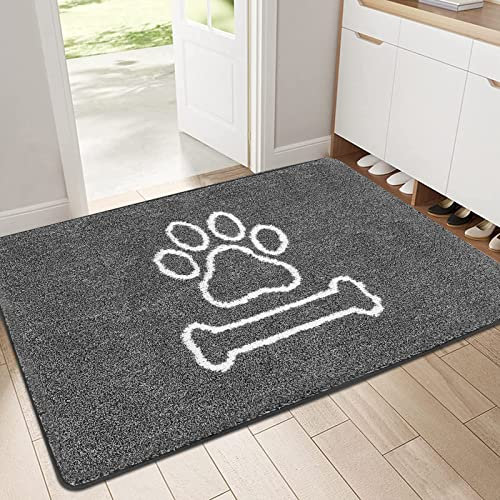 Pauwer Fußmatte Innen 60 x 90 cm, Waschbar Fussmatte Wasserdicht Türmatte, Wetterfester Pflegeleichte Fußabtreter, Langlebige Haustür Dünn Türmatte für Eingang Flur Garten Innen Haustier
