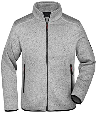 James & Nicholson Herren Fleece Strickjacke - Modische Strickfleecejacke in schmaler Form
