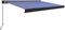 Yolola Tenda da sole retrattile, a cassetta, manuale, a braccio, per balcone, protezione solare, 400 x 300 cm, per balcone, blu e bianco (cornice grigia)