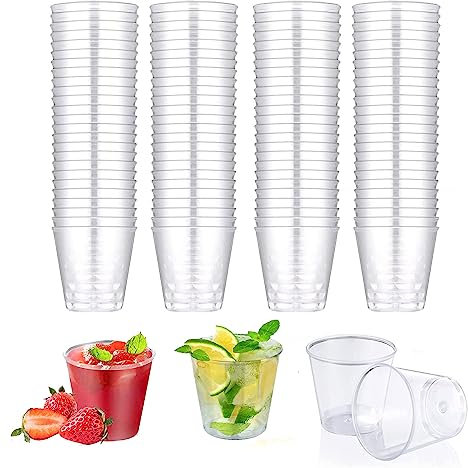 TuTuYa Lot de 100 verres à shot en plastique rigide et épais de 30 ml, transparents et réutilisables, pour anniversaire, mariage, festival, fête