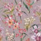 Maya Floral Lilac Wallpaper - Vibrant Colourful Naturistic Blossoming - Modern Contemporary Feature Wall