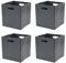 Gloreen 4 Pack Collapsible Storage Cubes, Grey, Plastic Storage Box