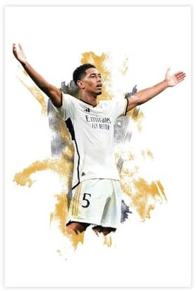 SPERKY Jude Bellingham – Fußballspieler-Poster, Leinwandposter, Wandkunst, Dekordruck, Bild Gemälde für Wohnzimmer, Schlafzimmer, Dekoration, ungerahmt, 30 x 45 cm