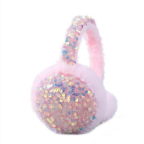 Huamengyuan Cache-oreilles à paillettes pour femme en peluche Cache-oreilles chauds Doux et élastique Protection contre le froid Cache-oreilles à paillettes parfaits pour Noël