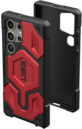 URBAN ARMOR GEAR UAG Schutzhülle für Samsung Galaxy S24 Ultra, 17,3 cm (6,8 Zoll), Monarch Pro, Crimson, magnetisch, robust, militärisch, sturzsicher, stoßfest, rutschfest