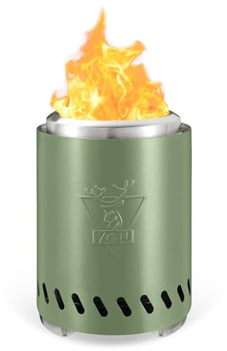 Generic Mini Brasero sans fumée Foyer Portable de Table Brasero par des granulés ou du Bois, Foyer de Table à Combustion sûre, avec Sac de Transport, 2 Mini bâtons et Tapis Ignifuge, 25 × 18 cm