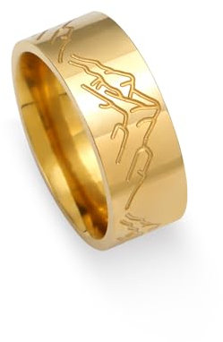 kkjoy Wal des Meeres Ring Bergkette Ring Spirale Ring Edelstahl Ihre Seite Gesicht Versprechen Ring Schmuck Geschenk für Frauen Männer