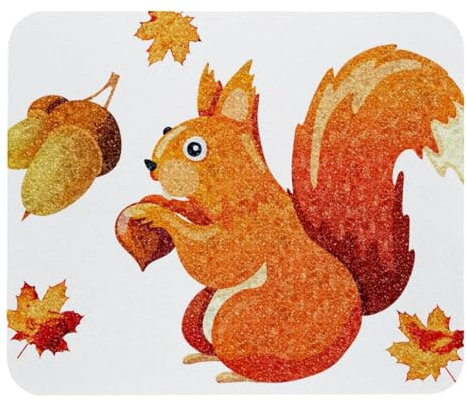 Mauspad, rutschfeste Gummiunterseite, Mauspad für Computer, Laptop, Büro, Schreibtisch, Zubehör, Mauspad, Herbsttiere, Eichhörnchen, Igel