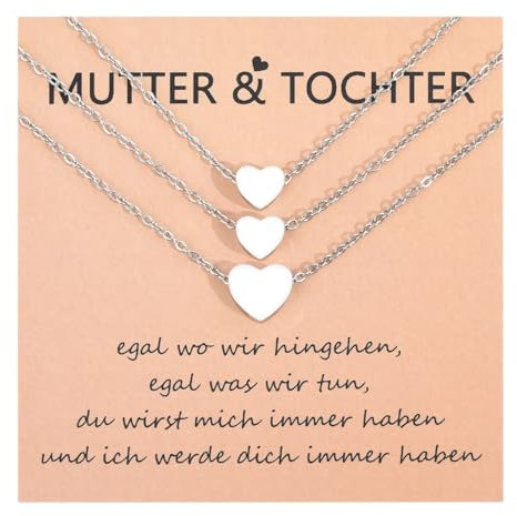 SUNSH Mutter Tochter Kette für 2/3 Passende, Schmuck für Oma, Damen Mädchen Geschenke für Weihnachten, Geburtstag, Schulanfang und Muttertag