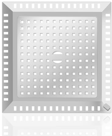 1Pcs Shower Stall Drain Protector, Shower Drain Protector Mesh Stainless Steel, Bathtub Drain Hair Strainer, Easy Clean, for Bathroom Kitchen Balcony Prevent Drain Clog (4.8x4.8 inch - Square Silvery)