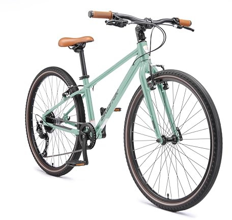 BIKESTAR Leichtgewicht 10 kg City Bike Stadt Fahrrad Aluminium | 26 Zoll 9 Gang Shimano Schaltung Ultra Leicht | Grün