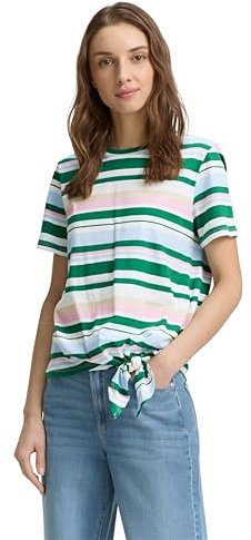 TOM TAILOR Denim Damen 1040186 T-Shirt, 37161-Multicolor Stripe, XXL