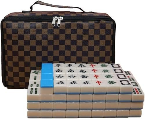 WaiDXn Mahjong Mahjong Chinois Mah Jongg Set Jeu Facile à Lire Mahjong Complet(44x33x22mm)