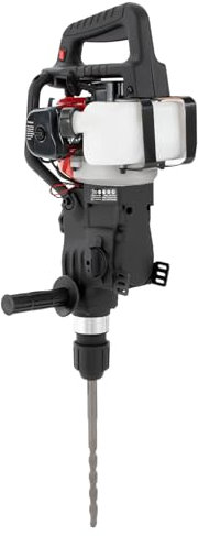 32CC Benzin Abbruchhammer 2-Takt 1200W 30J Schlaghammer Stemmhammer Meißelhammer Meißel Profi Betonbrecher Lochbohrer mit 3 Stück Bohrer, 3200bpm