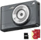 ORDRO Fotocamera digitale 1080P FHD, compatta 56 MP, vlogging con scheda TF 32G, 2 batterie, portatile per bambini, adolescenti, studenti, anziani
