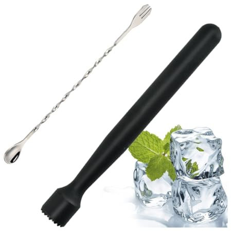 XPEX Juego de 2 Muddler de Cóctel, Cuchara de Cóctel, Muddler de Cóctel, Muddler de Cóctel en Bar, Cuchara de Cóctel, Martillo de Hielo Picado, Muddler de Cóctel