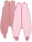 amo nenes 2er Pack Baby Schlafsack Sommer mit Füßen 0.5 Tog Sommerschlafsack 100% Baumwolle Musselin Atmungsaktiv für Jungen und Mädchen, Libelle, 1-2 Jahre