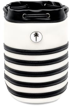 CROWNBLANKS PINKTEE Golf Wertsachen-Tasche, Golfbag Leder Pouch, Eimer-Taillendesign mit abnehmbarem magnetischem Ballmarker für Männer und Frauen (Schwarz)