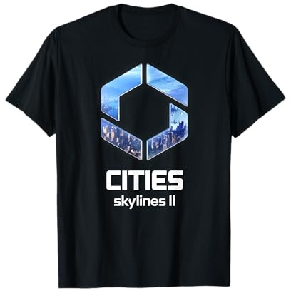 Offiziell Cities Skylines II Game Logo City Builder White T-Shirt