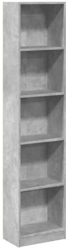 vidaXL Libreria Grigio Cemento 40x24x176 cm in Legno Multistrato, Mobile Porta Libri, scaffale per Libri, Mobile portaoggetti, Porta Libri